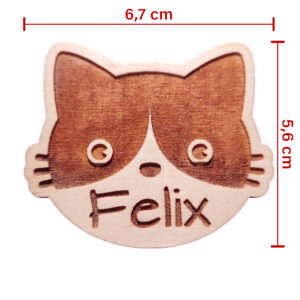 Magnet Madera Forma Gato - Dimensiones