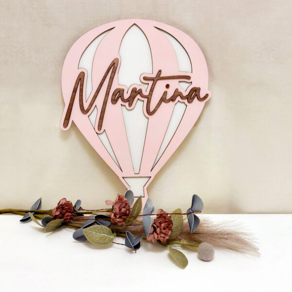 Globo de madera con nombre personalizado para decoración de habitación de tu bebe - Imagem 6