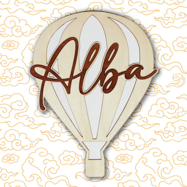 Globo de madera con nombre personalizado para decoración de habitación de tu bebe - Imagem 2
