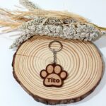 Tränyckelring i form av en hund-/katttass