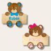 Holzbären personalisiert mit dem Namen Ihres Babys