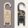 Cartel "No Molestar" para puerta en forma de gato