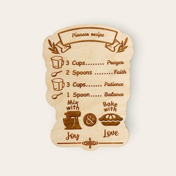 Imanes de nevera de madera receta del precursor regular - Ingles