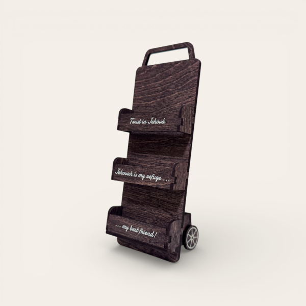 Trä JW litteraturvagn