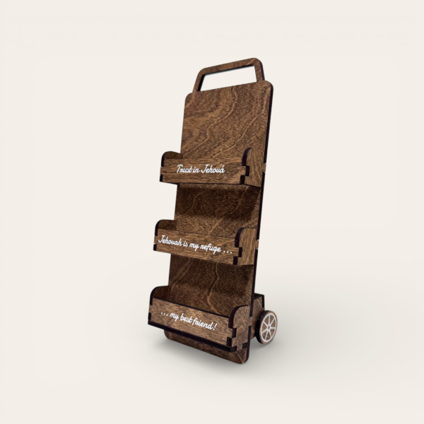 Trä JW litteraturvagn