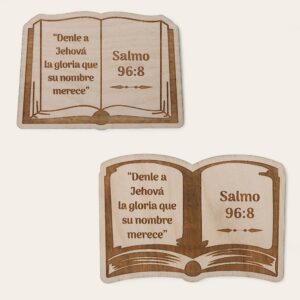 Holzmagnet in Form einer Bibel – Text des Jahres 2025 – Psalm 96:8