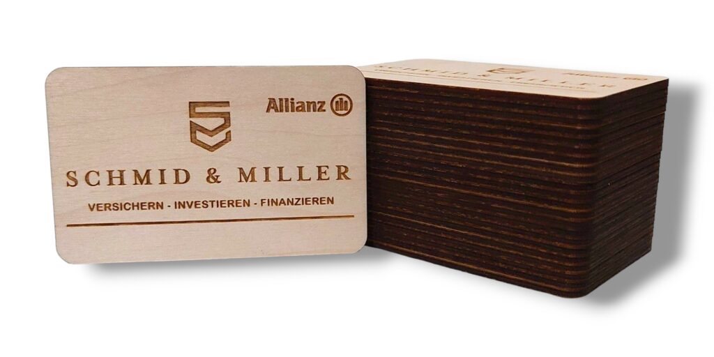 Cartes de visite en bois