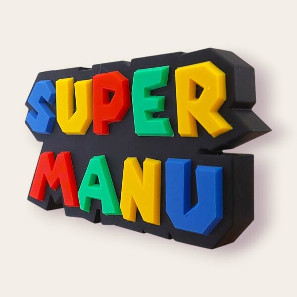 3D Mario Bros-stil anpassad namnskylt