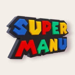 3D Mario Bros-stil anpassad namnskylt