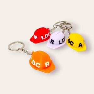 Porte-clés 3D en forme de casque de construction LDC - Cadeau LDC