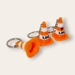 Portachiavi 3D a forma di cono con segnaletica per costruzioni LDC - Regalo LDC