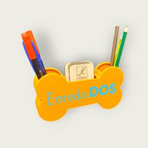 Stylo et porte-crayon en forme d'os de chien 3D - Personnalisable