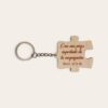 Personalized Wooden Puzzle Piece Keychain - Left Piece