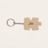 Personalized Wooden Puzzle Piece Keychain - Custom Text on Back