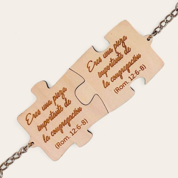 Llavero de Madera Personalizado en Forma de Pieza de Puzzle - Piezas unidas