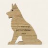 Figura de perro de madera con mensaje personalizable - Pastor Alemán