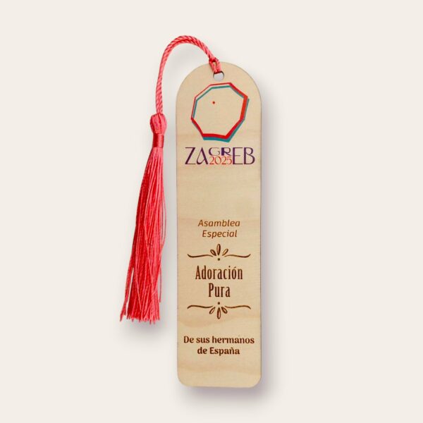 Marcapáginas de madera - Asamblea Especial 2025 "Adoración Pura" - JW - Croacia - Zagreb