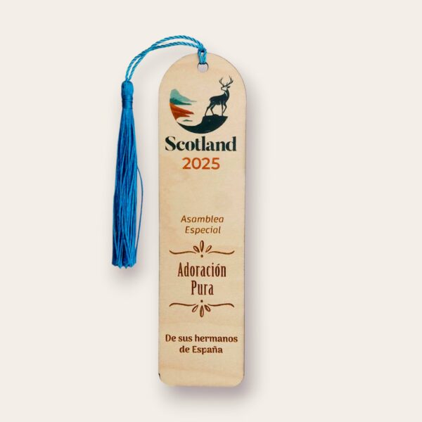 Marcapáginas de madera - Asamblea Especial 2025 "Adoración Pura" - JW - Escocia - Glasgow
