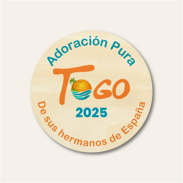 Chapa personalizada Asamblea Especial 2025 - Culto Puro - JW - Togo - Lomé