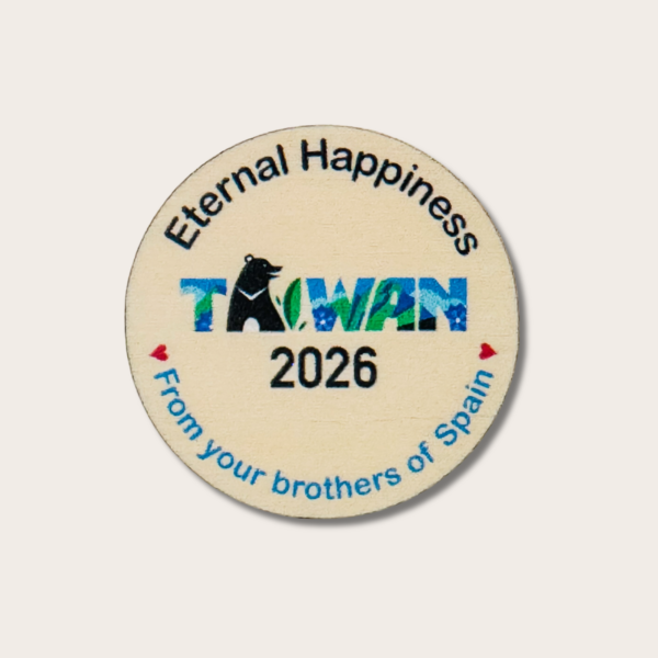 Magnet / Iman de madera Asamblea Internacional 2026 - Felices para siempre - JW - Kaohsiung - Taiwán