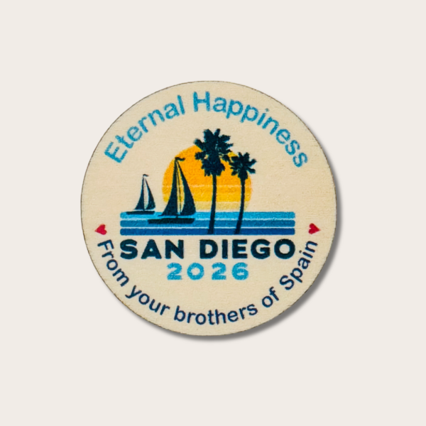 Placas de madeira personalizadas - Assembleia Internacional 2026 - Felizes para sempre - JW - San Diego - Estados Unidos