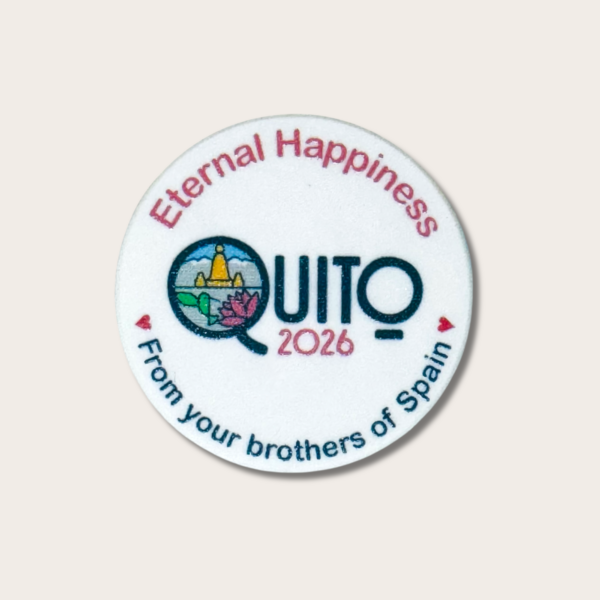 Personalized badge International Assembly 2026 - Happily Ever After - JW - Quito - Ecuador
