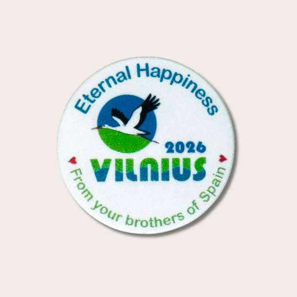 Personalized badge International Assembly 2026 - Happily Ever After - JW - Vilnius - Lithuania