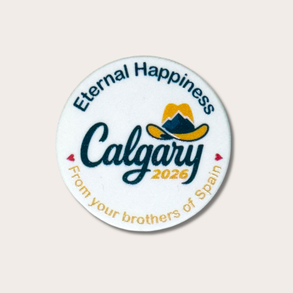 Personalized badge International Assembly 2026 - Happily Ever After - JW - Calgary - Canada