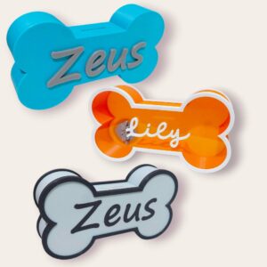 Huchas en forma de hueso personalizadas para mascotas