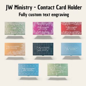 Tarjeteros grabados personalizados de JW Ministry